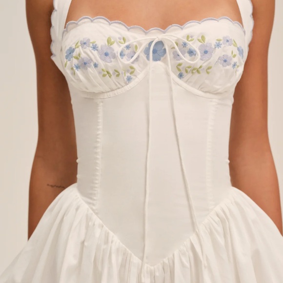 for love & lemons tea time poplin bustier mini dress white size S NWT - Picture 7 of 7